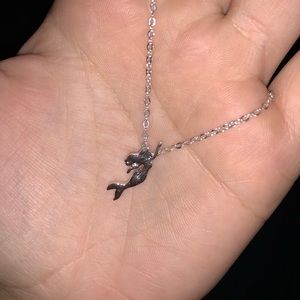 Silver plated mermaid necklace
